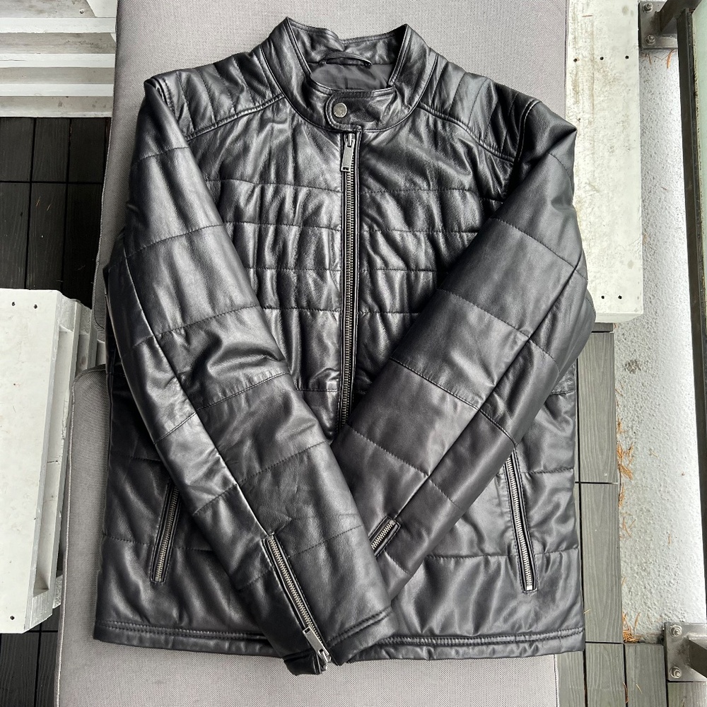New Danier genuine leather puffer jacket for men - size XL